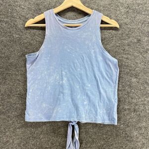 New Stitch Fix Runway Top Women L Large Blue Sleeveless Tie Up